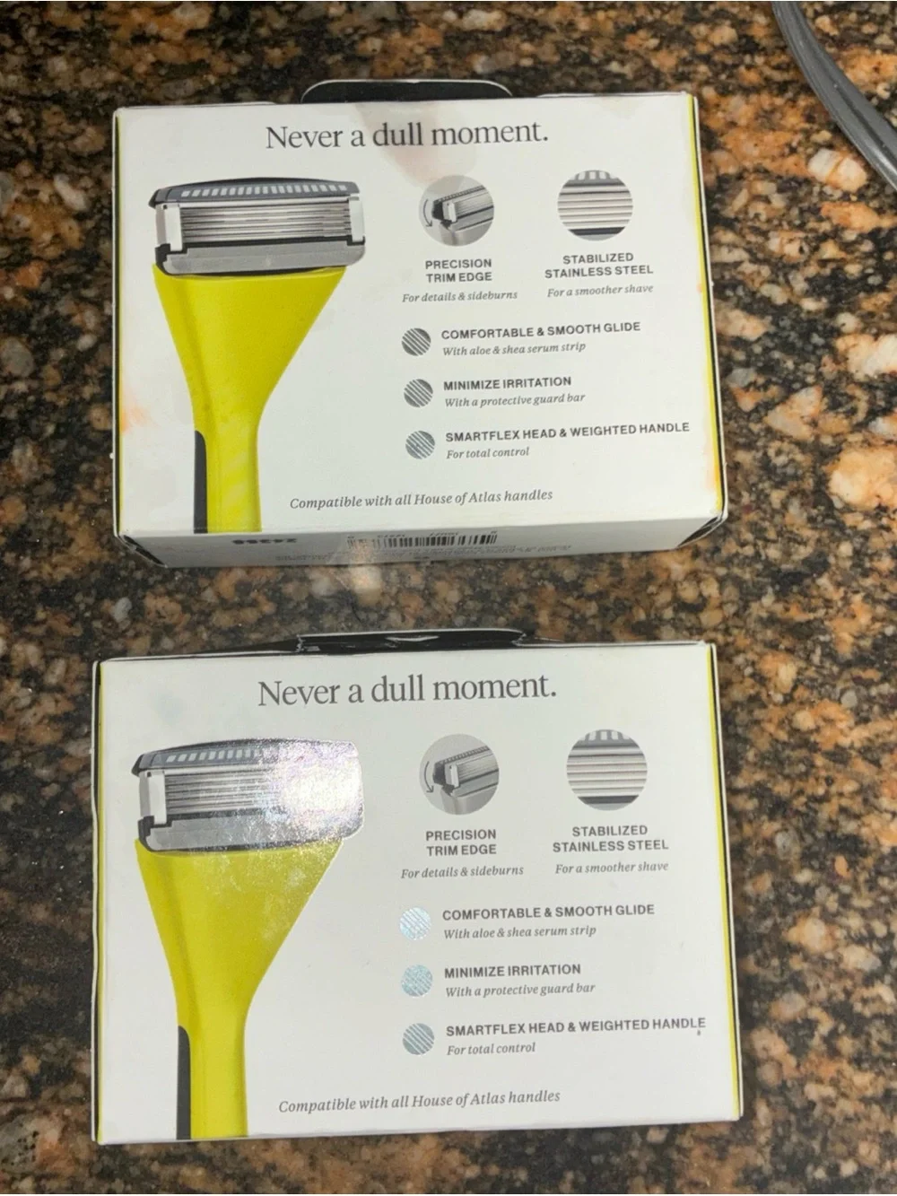 2 New House of Atlas 5-Blade Razor Refills 4 Pack Stainless Steel